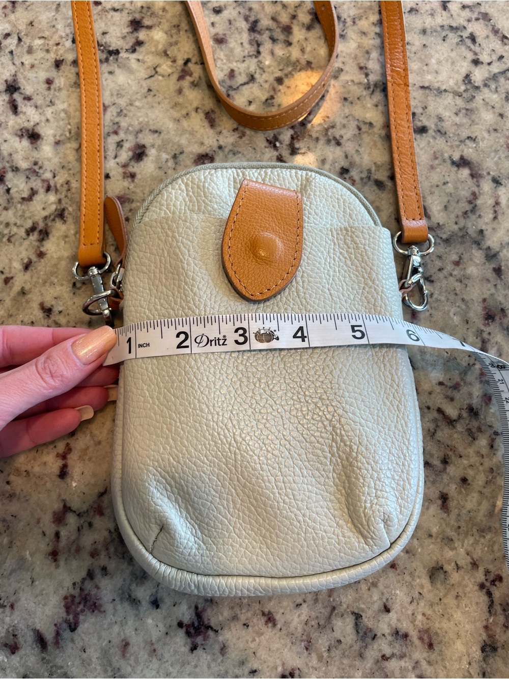 New Divina Firenze Italy “Amanda” crossbody Bag seafoam and honey ret.$165 - Picture 4 of 7